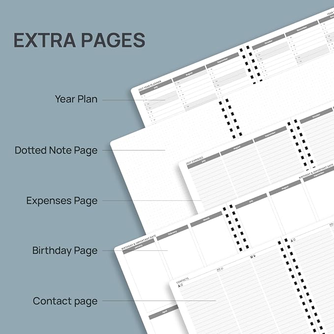 POPRUN 2027 Planner, 8.5" x 10.5" Weekly Calendar Book, Daily Appiontment Book - Image 5