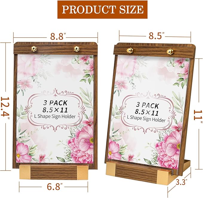 LIANHELILAI 3 Pack 8.5"x11" Acrylic Sign Holder - Image 3