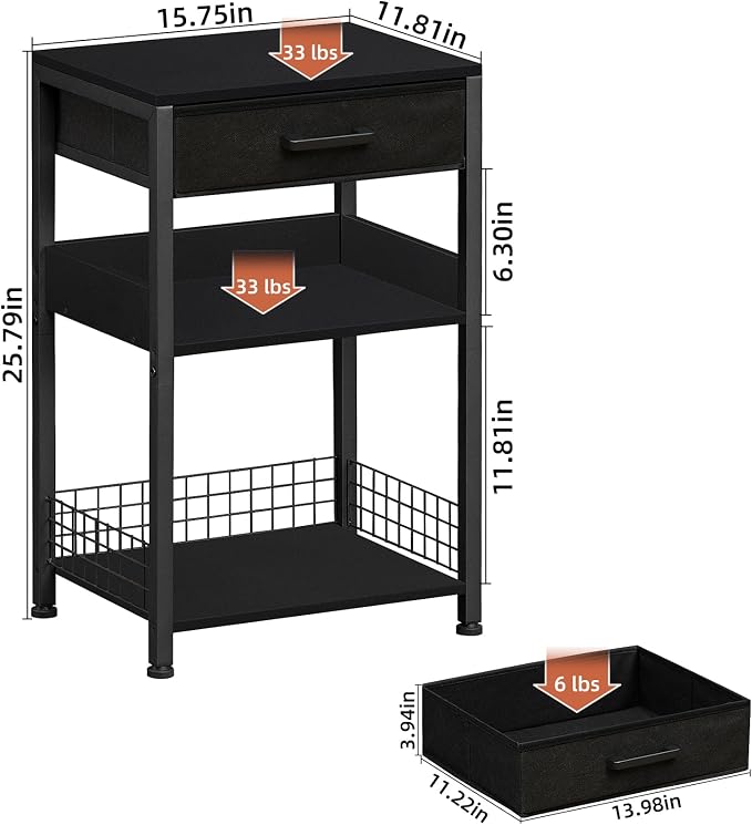 Lerliuo Pure Black Printer Table - Image 3