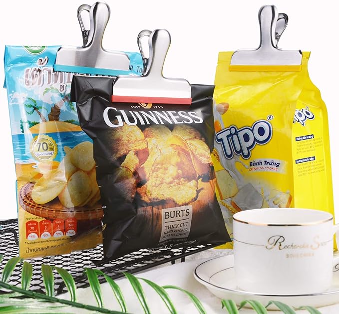 HOUSE AGAIN 8 Pack Stainless Steel Chip Bag Clips Covered - Image 7