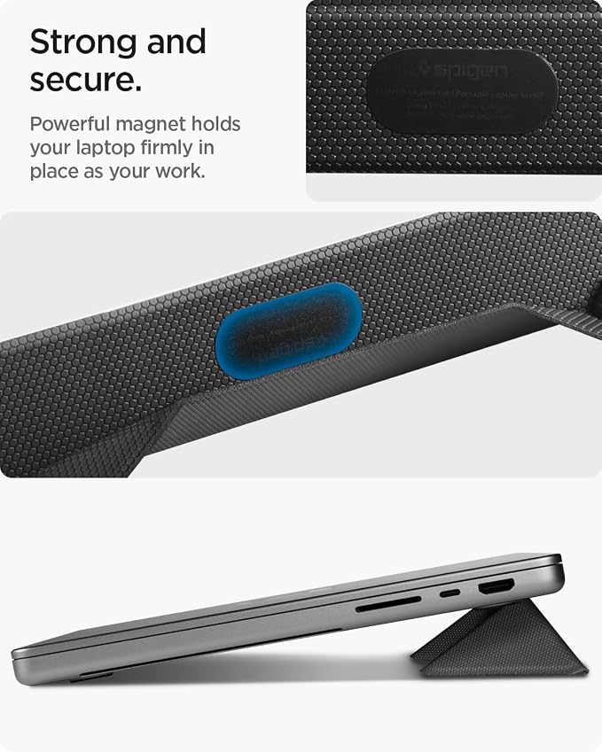 Spigen Slim Fold Portable Laptop Stand Keyboard Riser Foldable Ergonomic Angle - Image 7