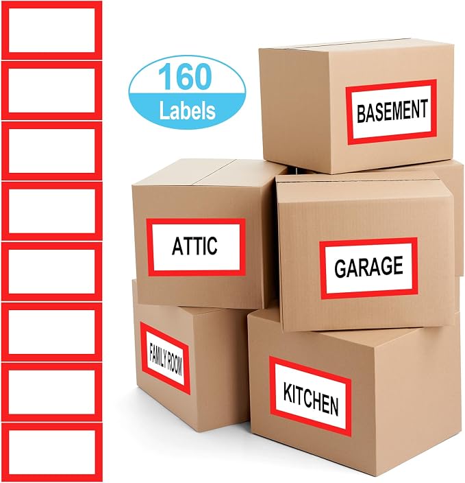6 x 4 inch Large Moving Labels for Boxes, Blank Moving Boxes Labels Stickers - Image 3