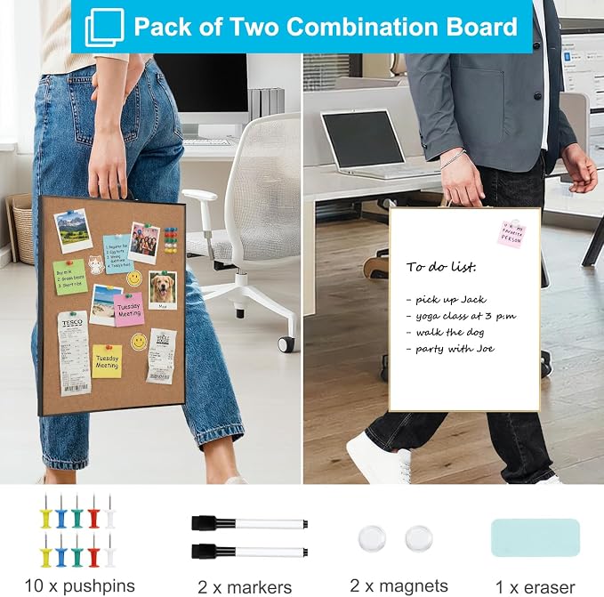 Small Whiteboard Cork-Board Combo - Image 2
