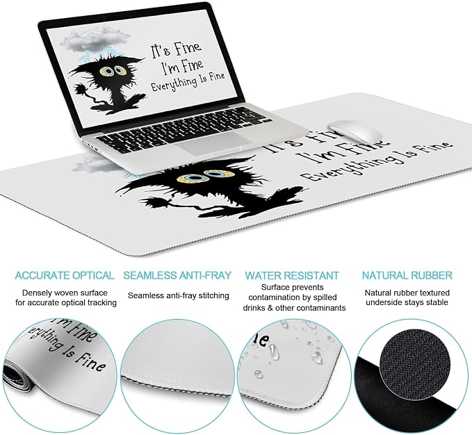 LIMKRIAN Desk Mat Set, Large Gaming Mouse Pad - Image 5