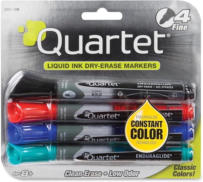 Quartet Dry Erase Markers, Fine Tip, EnduraGlide, Home School & Office Supplies by Quartet