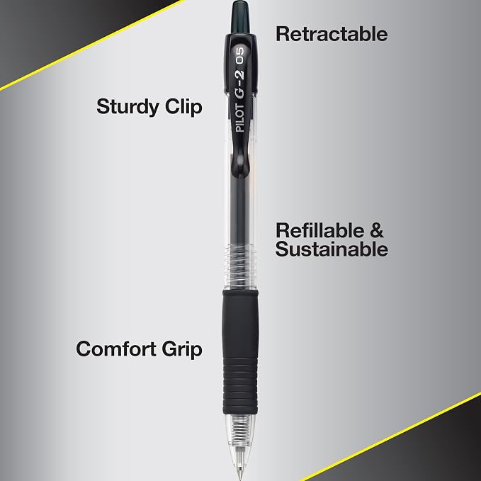PILOT G2 Premium Gel Roller Pens, Extra Fine Point 0.5 mm, Gel Pens Black Ink - Image 5