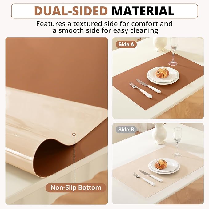 OstepDecor Brown Table Cover Protector 30 x 60 Inch, 1.5mm Thick Plastic Table - Image 3