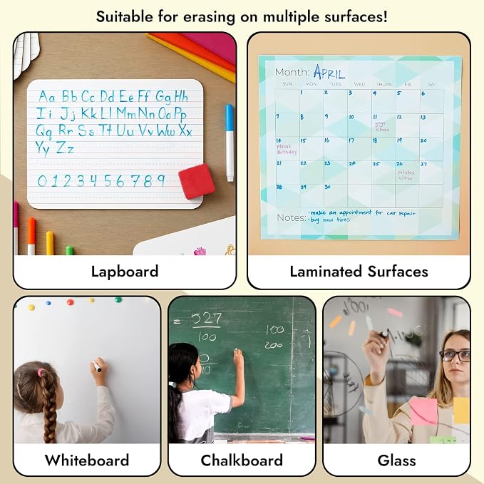 Juvale 24-Pack Square Magnetic Mini Dry Erase Erasers - Image 5