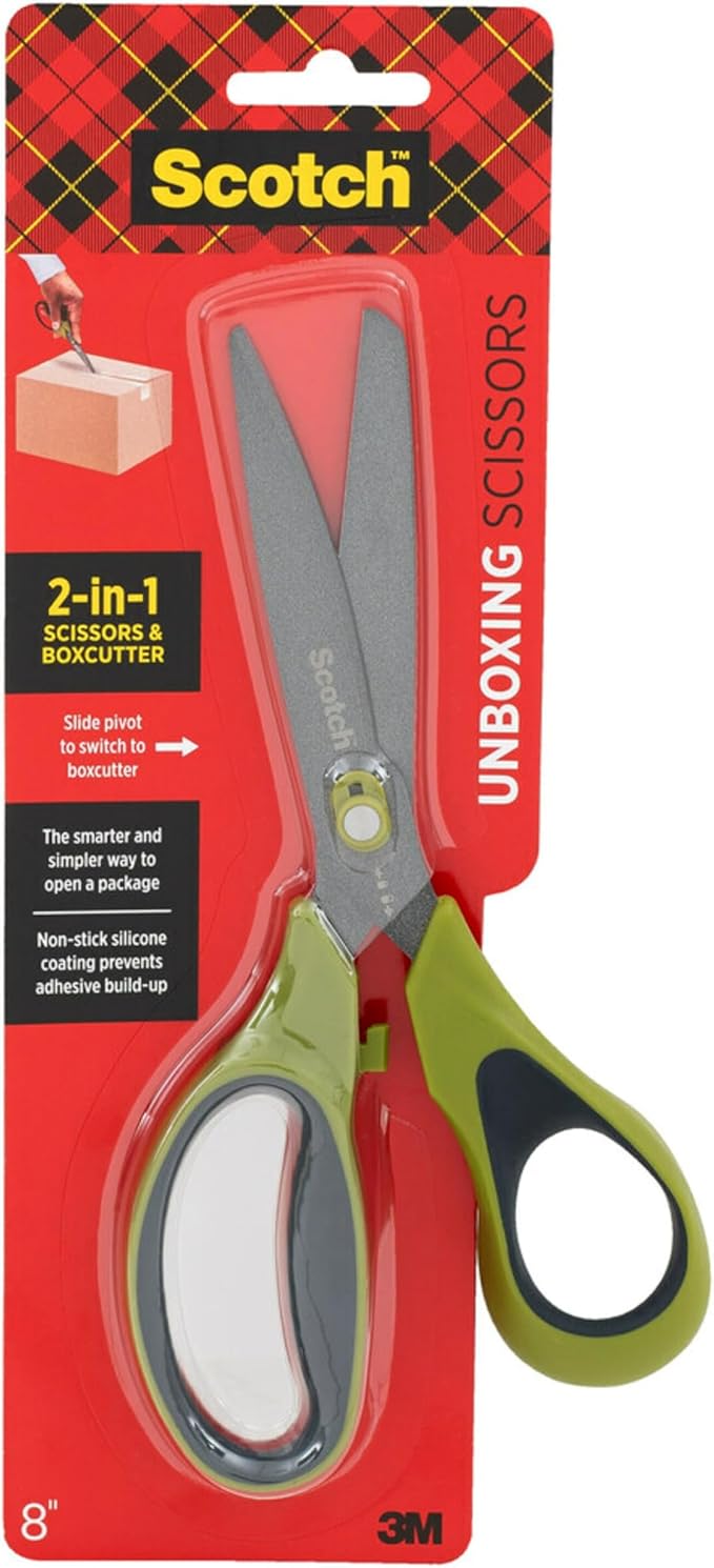 Scotch Non-Stick Unboxing Scissors, Dual-Function Scissors and Boxcutter by Unknown