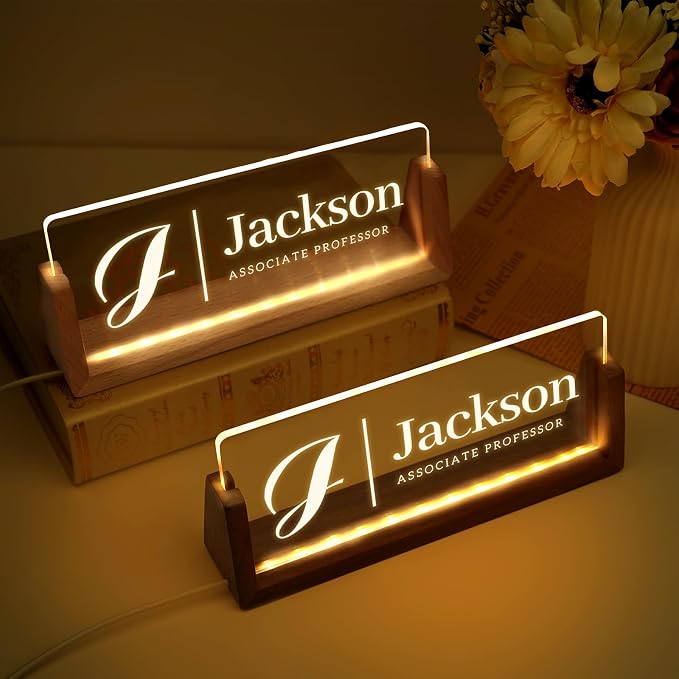 Custom Light Up Name Plate for Desk, Desk Name Plate Personalized - Image 2