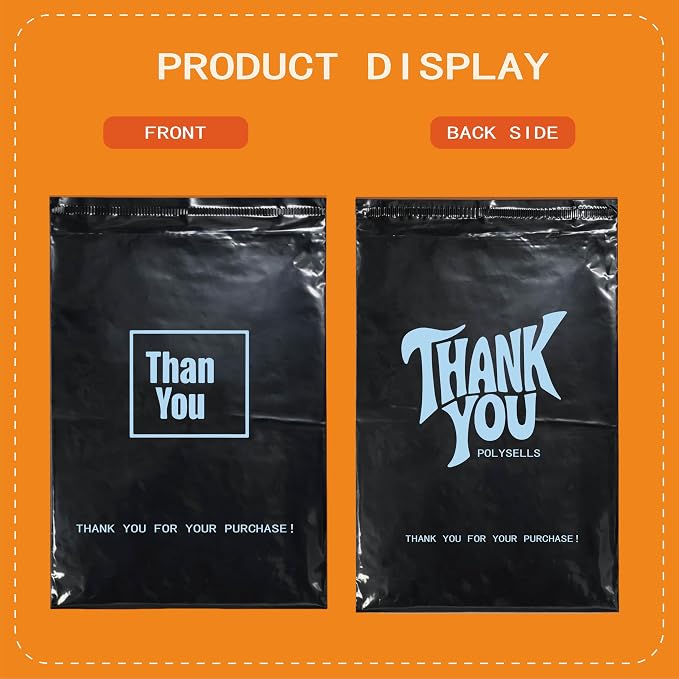 POLYSELLS Thank You Poly Mailers 12x15.5 inches 50 Pcs Waterproof Self-Sealing - Image 6