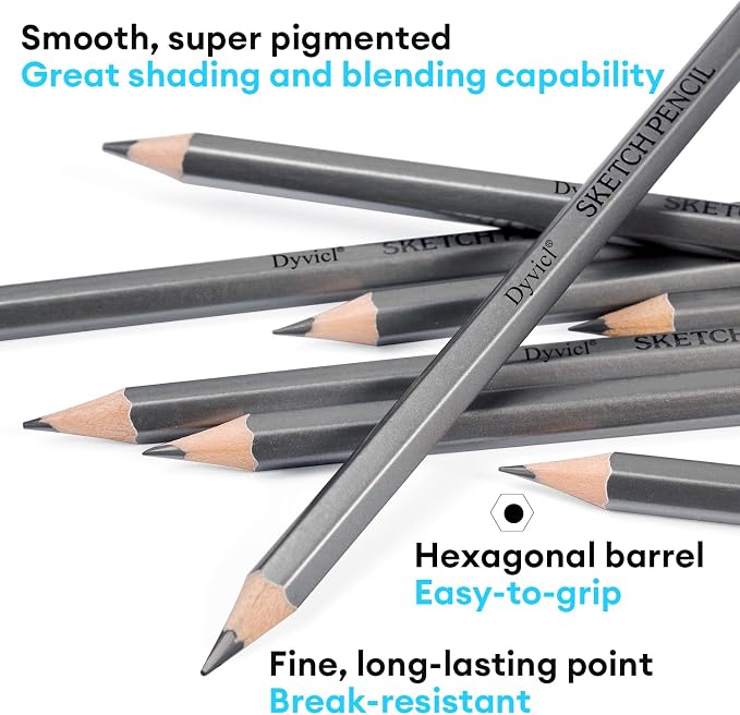 Dyvicl Professional Drawing Sketching Pencil Set - Image 3