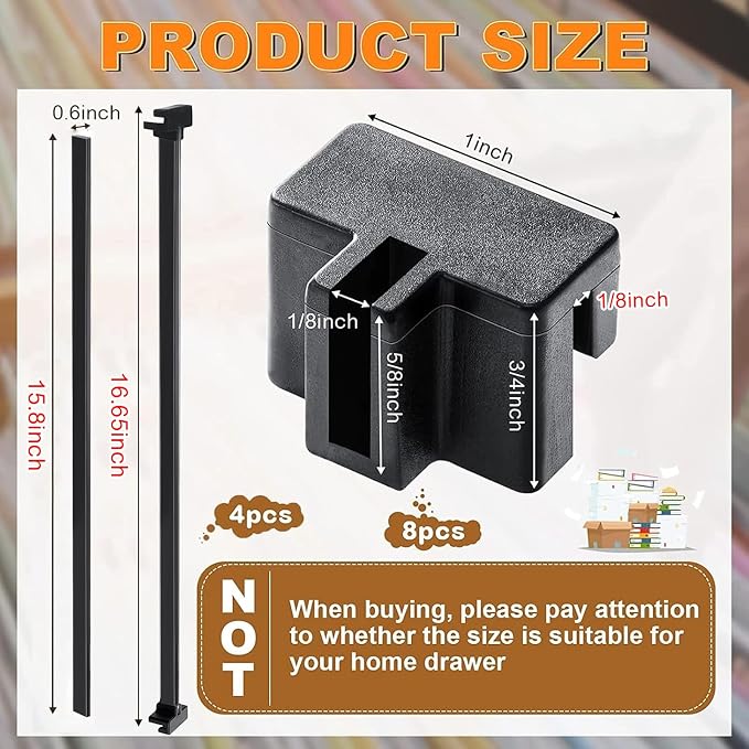 Epakh 4-Piece PVC Black Hanging File Folder Rails - Image 2