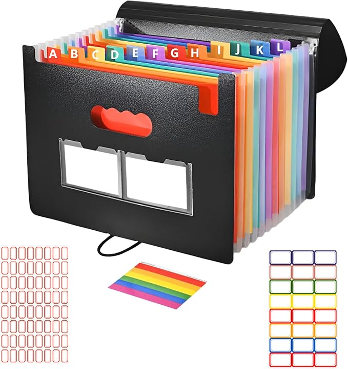 13 Pockets Accordion File Organizer Desktop Expanding File Folders by Unknown