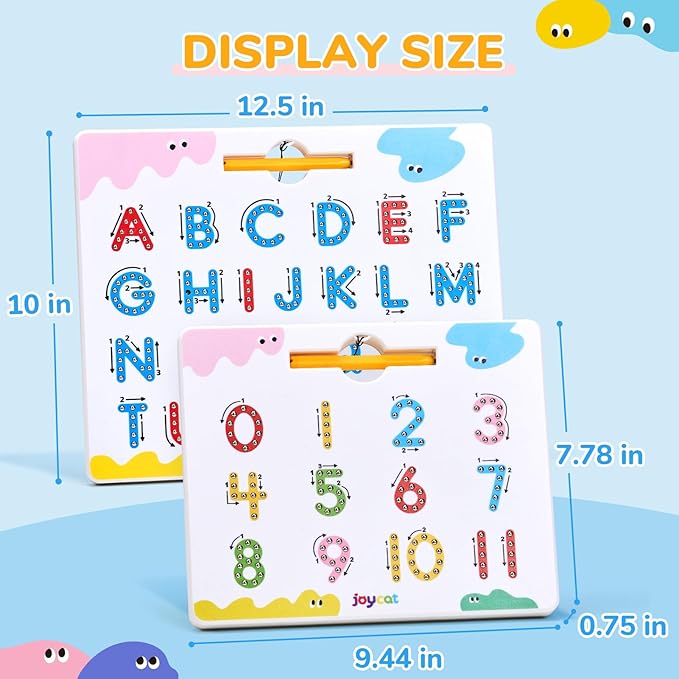 JoyCat Magnetic Letter and Number Tracing Board Set, Double Sided Alphabet & - Image 8