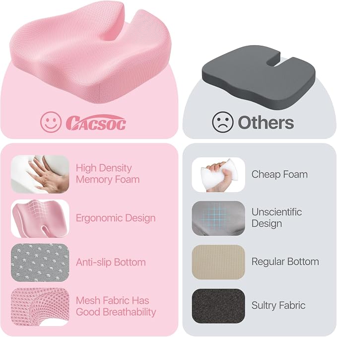 CJACSOC Seat Cushion, Extra Large Memory Foam Cushion - Image 3