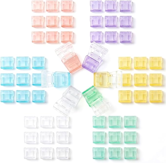 60 PCS Colorful Push Paper Clips, Plastic Slide Binder Clips | Reusable by MOCCOOL