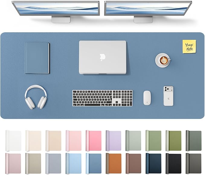 YSAGi Leather Desk Pad Protector, Office Desk Mat, Large Mouse Pad, Non-Slip PU by YSAGi