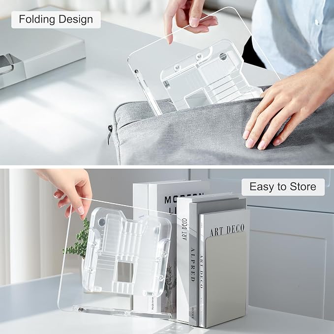 Acrylic Book Stand for Reading, Portable Book Holder for Desk, Angle Adjustable - Image 6