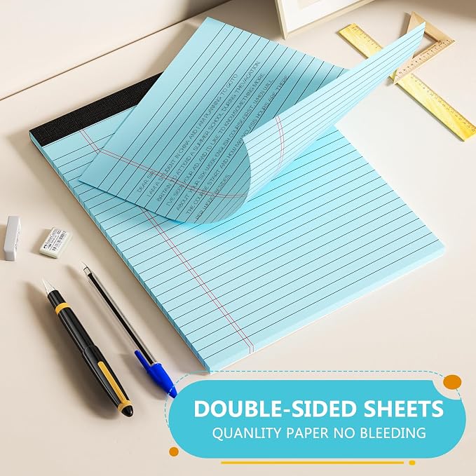 Legal Pads 8.5 x 11 Colored Note Pads 3 Pack Writing Pad Wide Ruled Notepad | - Image 4