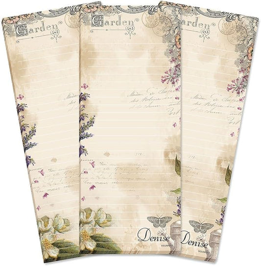Provincial Garden Lined Personalized Shopping List Pad Set of 3, 50-Sheet Pads by Current