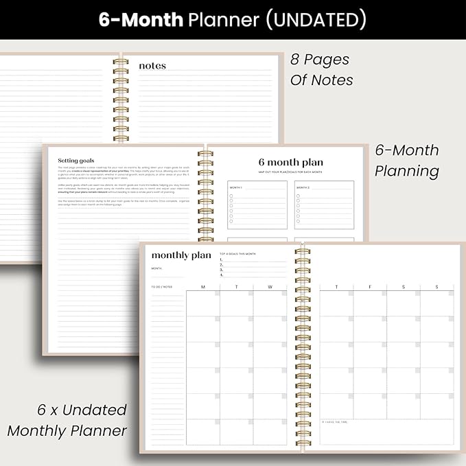 Undated Daily & Monthly Planner 2026-2027 | Hourly Schedule | Large 8.5" x 11" - Image 5