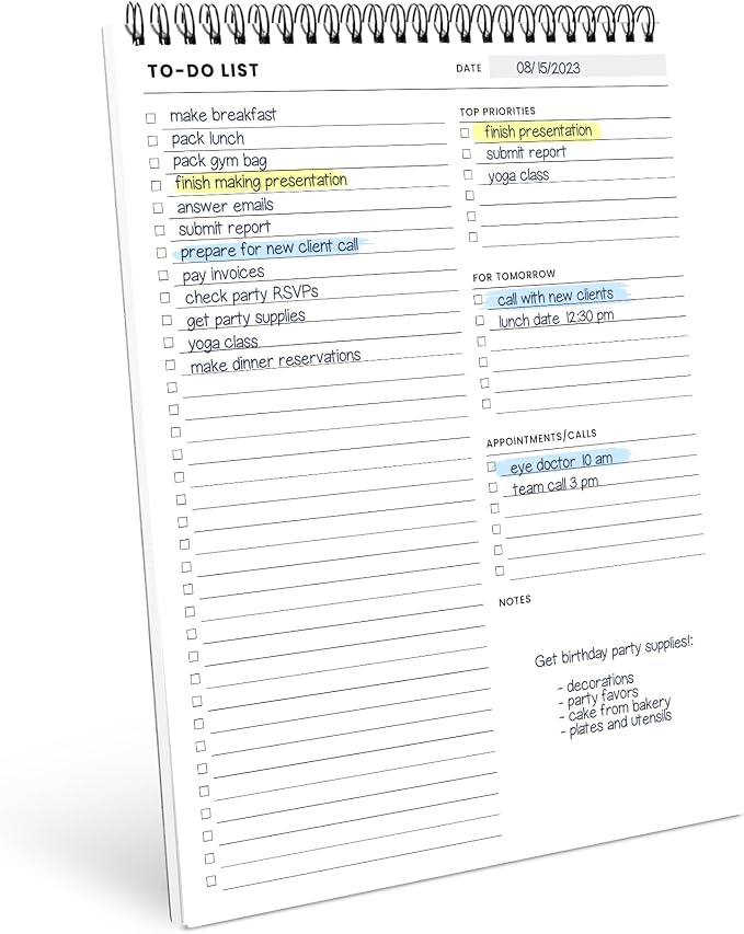 Of a Happy Kind To Do List Spiral Notepad 8.5x11 52 Sheets by Unknown