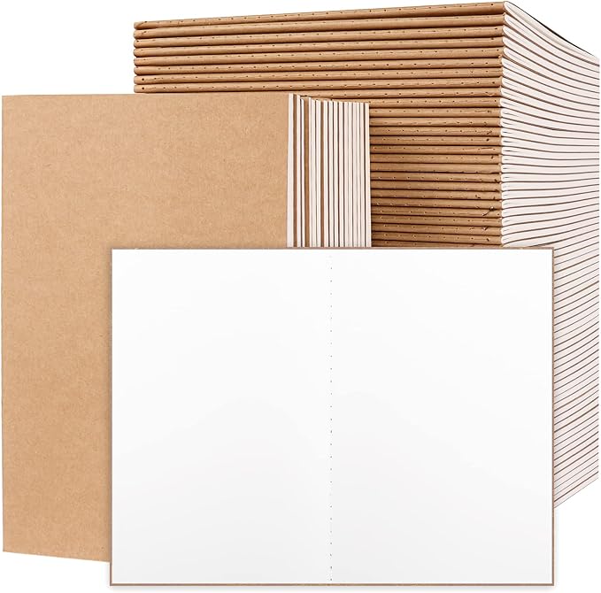 EOOUT 80pcs Kraft Notebooks for Kids, Blank Journals Bulk, Sketch Books by EOOUT
