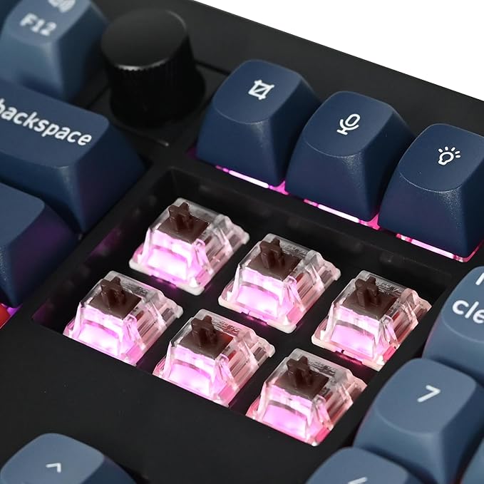 Keychron V6 Max Wireless Custom Mechanical Keyboard, 2.4 GHz Bluetooth QMK Full-Size Layout RGB with Hot-swappable Gateron Brown Switch Compatible with Mac Windows Linux-DeskLoop Office