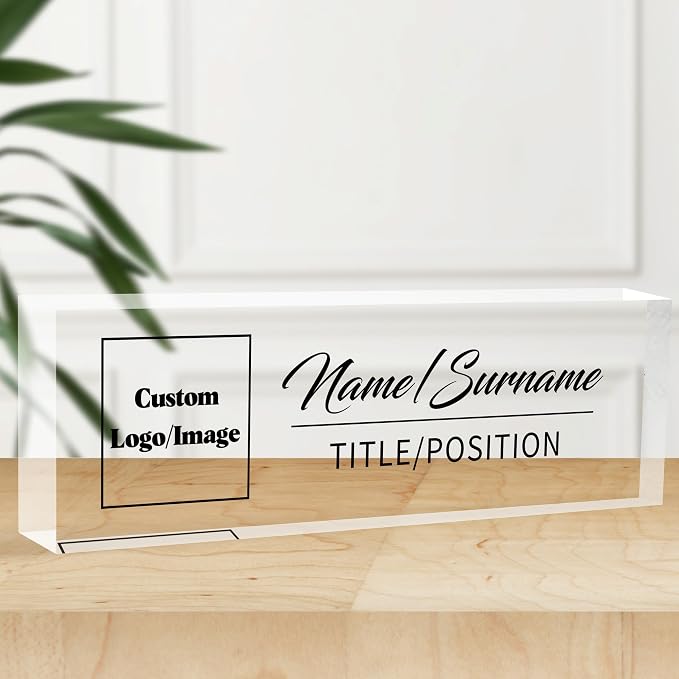 Personalized Office Name Plate, Custom Logo/Photo, Name Plate by Flpoxzd
