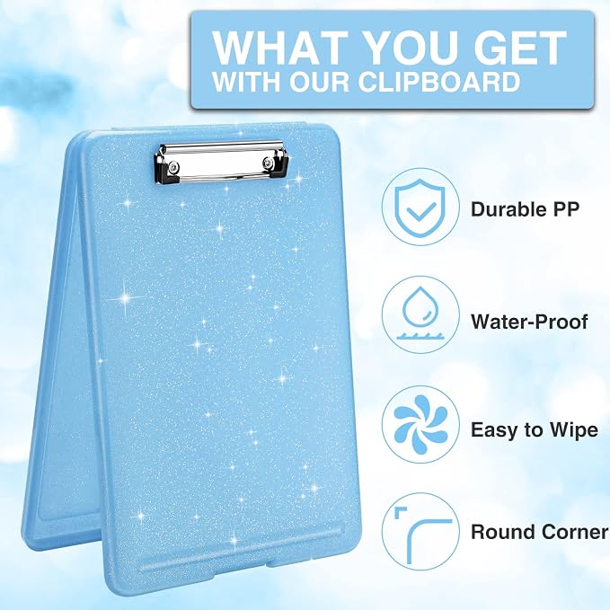 Sooez Clipboard with Storage, Plastic Storage Clipboards with Low Profile Clip - Image 3