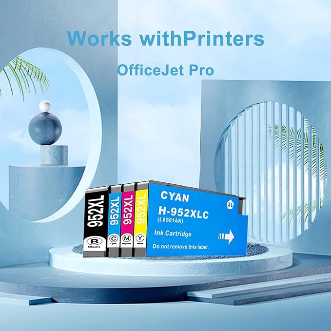 Black High-Yield Ink Cartridge Replacement for HP 952 XL Ink Cartridges Use with Officejet Pro 7740 8210 8710 8720 8740 8715 7720 8725 8730 8216 (4 Packs)-DeskLoop Office