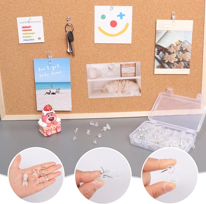 Push Pins Set, 5 Types Pushpins Thumbtacks - Image 3