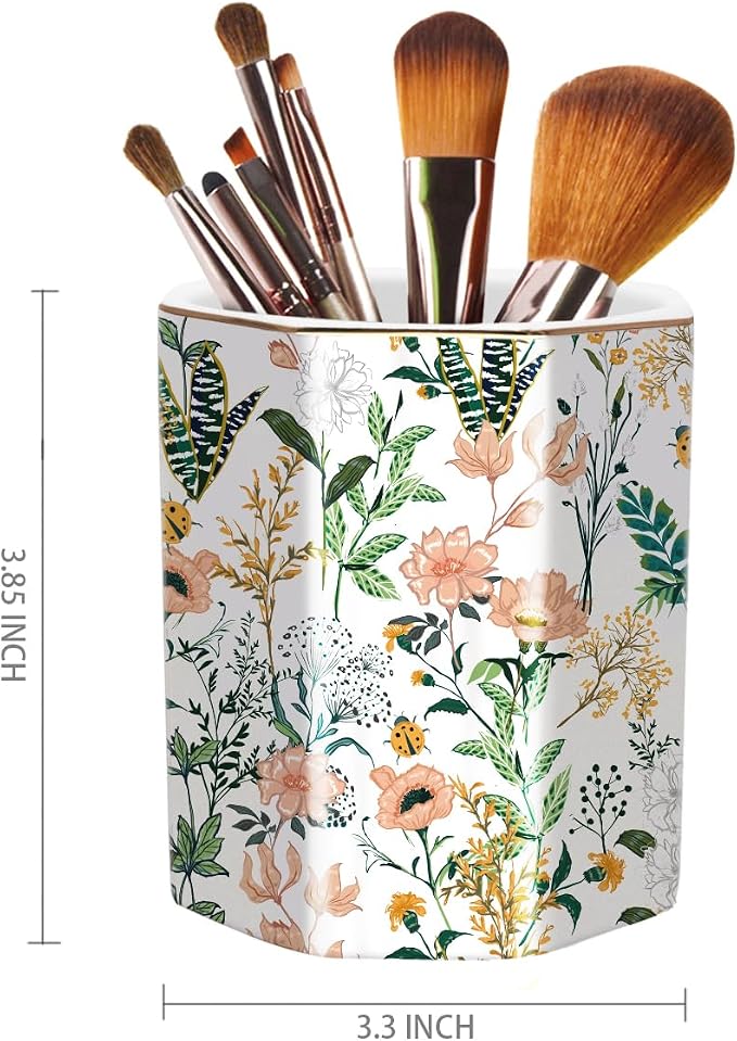 Cute Ceramic Pen Holder for Desk, Pencil Cup Pot, Makeup Brush Holders - Image 2