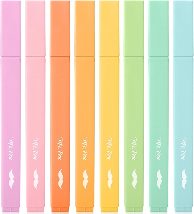 Mr. Pen- Aesthetic Highlighters, Chisel Tip, Summer Colors | Cute Highlighter by MrPen