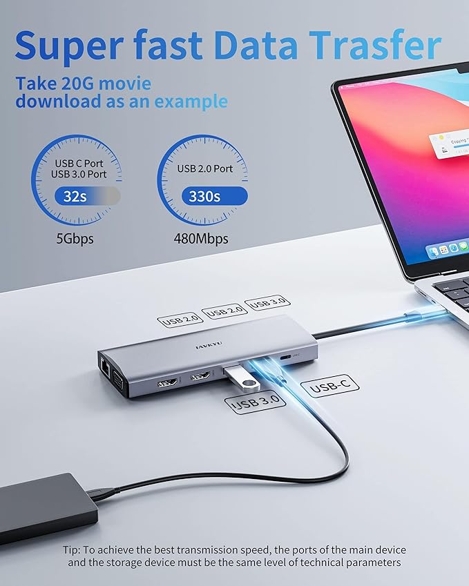 Laptop Docking Station Dual Monitor,14 in 1 USB C Docking Station fo dell hp USB C Hub Multiport Adapter with 2HDMI 4K+VGA+Ethernet+5USB+1USB C+100W PD+SD/TF+Audio,USBC Dock Dongle for Windows Laptop-DeskLoop Office