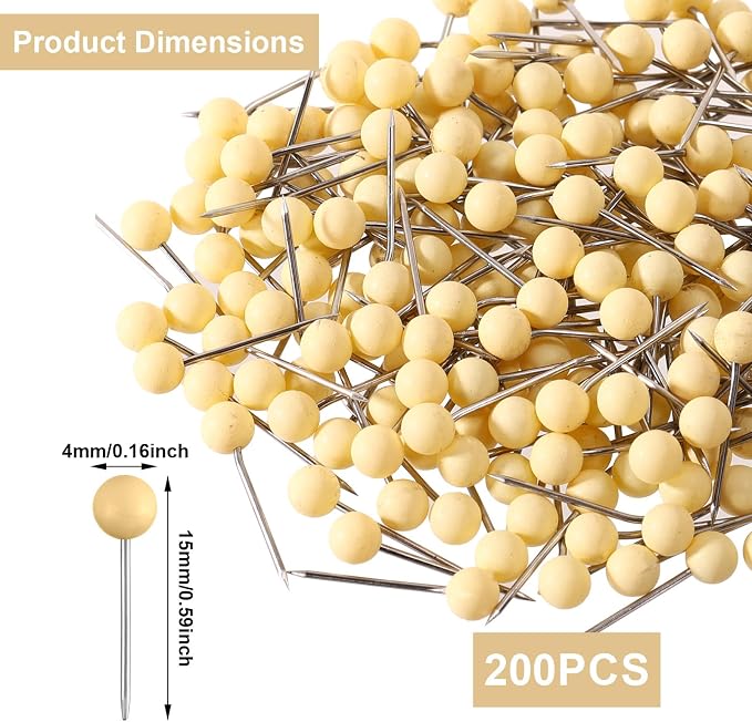 XIHIRCD 200pcs Push Pins, Map Tacks Round Head Map Push Pins Small Thumb Tacks - Image 2