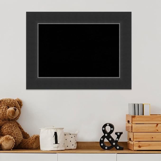 Amanti Art Black Cork Board for Wall, 17x23 Vision Board with Black Wood Frame, Small Corkboard Office Decor for Home Organization, Modern Corkboard Pinboard to Display Items for Home Organization in-DeskLoop Office