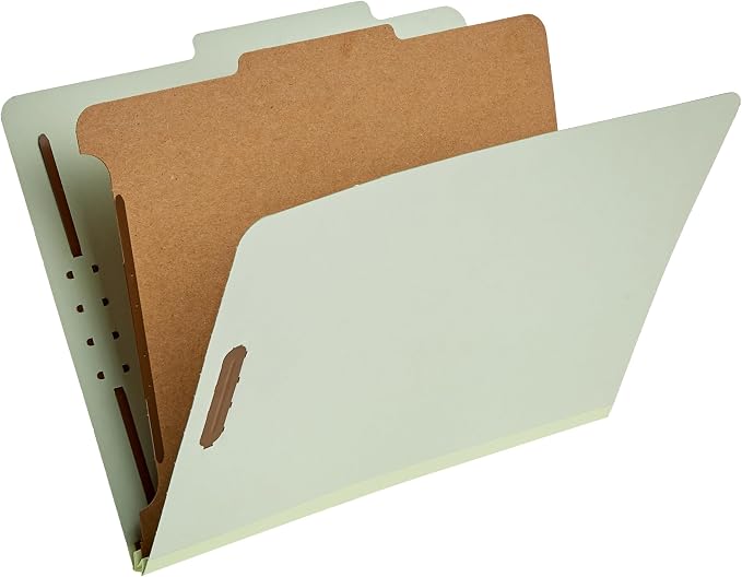 Amazon Basics Classification File Folders, 1 Divider, 2-Inch Embedded Fasteners by AmazonBasics