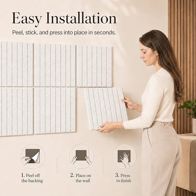 Stripe Felt Bulletin Board Tiles, Cork Board Alternative 48 x 36 in | 0.35 in - Image 4