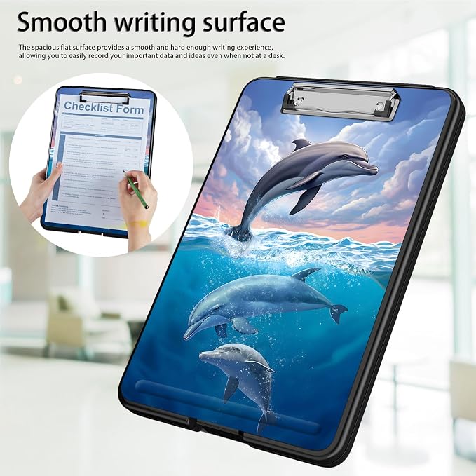 Clipboard with Storage, Office Supplies Nursing Clipboards Folder with Pen - Image 5