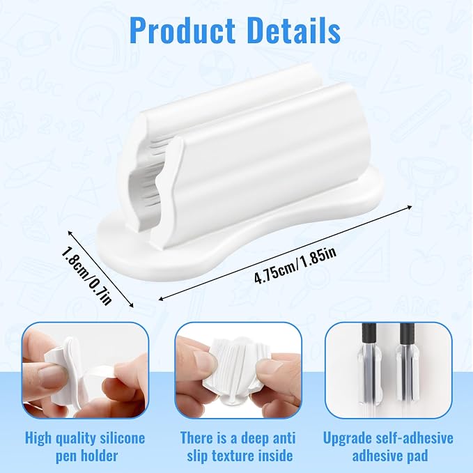 VZZNN Adhesive Pencil Holders for Desk, Marker Holder, Adhesive Pen Holder for - Image 6