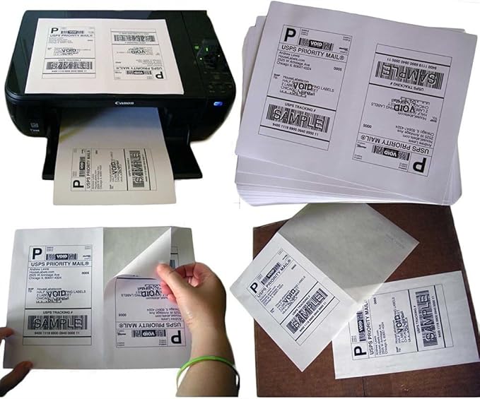 1600 Half Sheet Laser/Ink Jet Shipping Labels Mailing Blank White Labels-DeskLoop Office