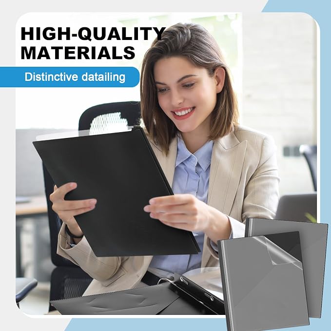 Teling Clear Report Cover with 3 Prongs, Plastic Report Presentation Folders 90 - Image 4