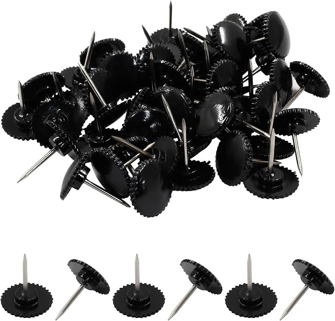 Piutouyar 50 Pcs Black Push Pins, Plastic Thumb Tacks - Image 5