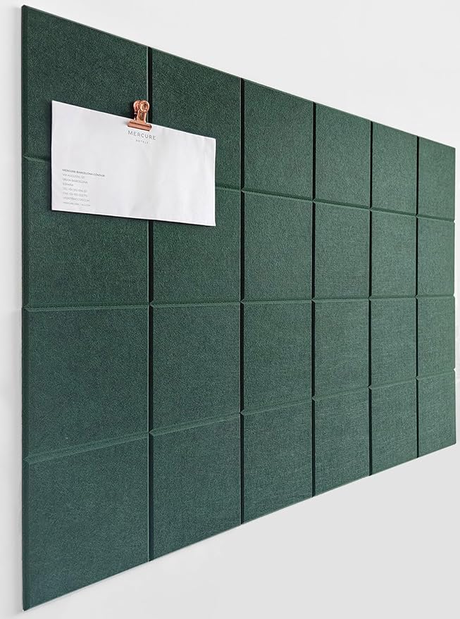 Cork Board 24 x36 Alternative - 6 Pack Felt Wall Tiles with Safe Removable Adhesive Tabs, Cork Boards for Walls Cork Board for Home Office Pin Board Tack Board - Aurora Green-DeskLoop Office