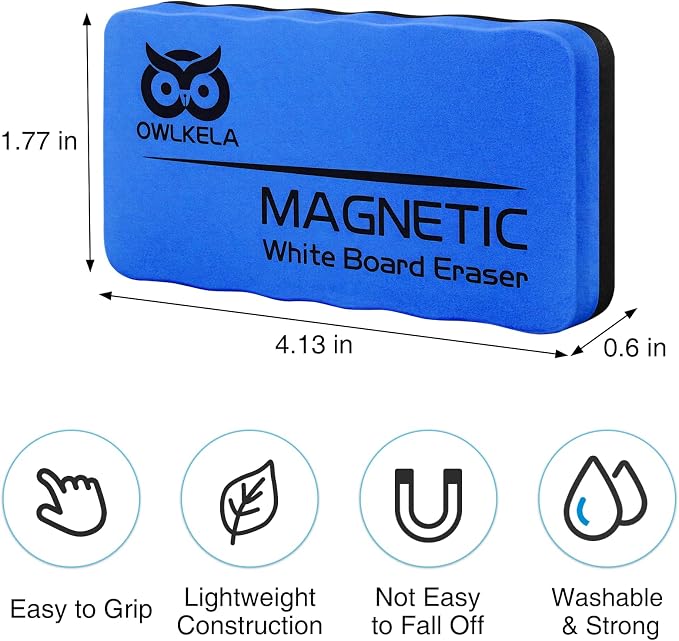 OWLKELA 8Pcs Dry Erase Erasers, Magnetic Whiteboard Eraser - Image 2