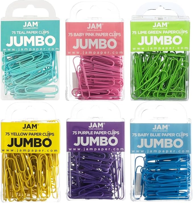 JAM PAPER Colorful Jumbo Paper Clips by JAMPaper