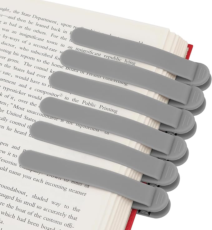 SMUK 6pcs Automatic Silicone Bookmarks by SMUK