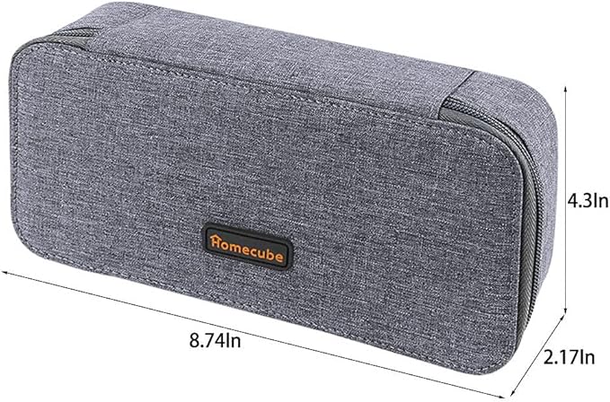 Homecube Pencil Case Large Capacity Pen Marker Holder Pouch Box Makeup Bag Oxford Cloth Big Storage Stationery Organizer with Zipper for School Office - Dark Gray-DeskLoop Office